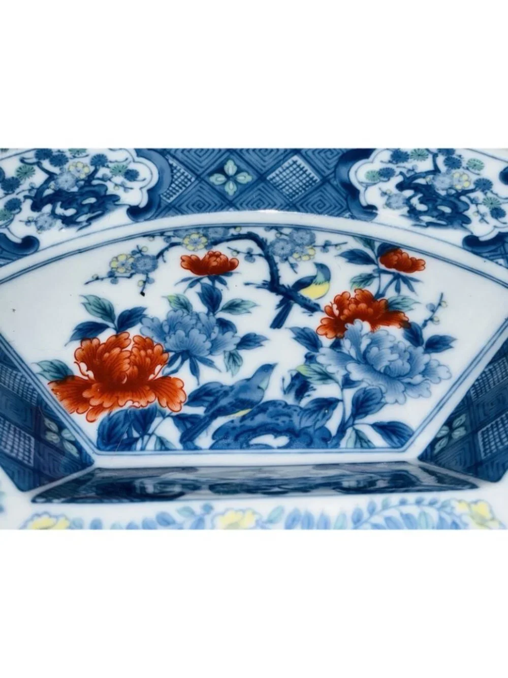 Chinoiserie Blue & White 5 Section Lazy Susan Serving Carousel Imari Porcelain